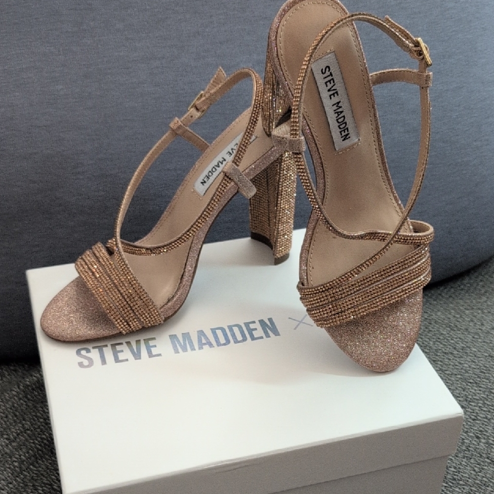 Steve Madden Women's Sparkling Heels - Rose Gold